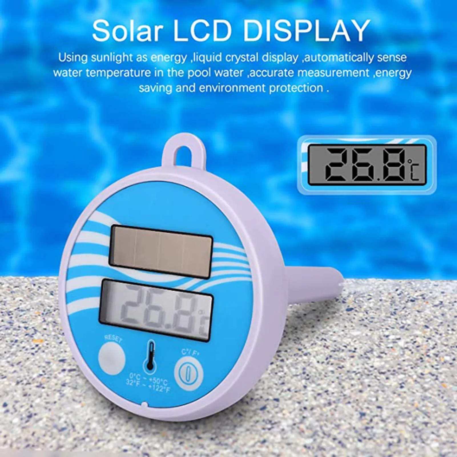 

Waterproof Solar Swimming Pool Floating Thermometer Practical Scale Accurate Readings Thermometer for Swimming Pool Accessories