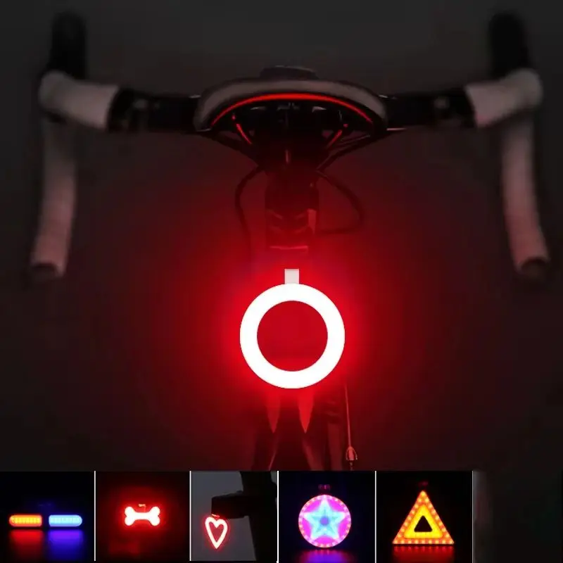 

Bicycle Tail Light Cycling Lamp Multi Lighting Modes USB Rechargeable Led Flash Tail Rear Lights MTB Seatpost Bike Accessories