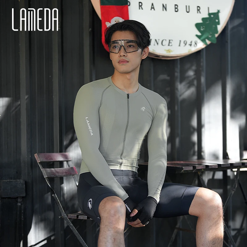 

Lameda Cycling Jersey High Elasticity Men's Cycling Shirt Non-slip Long Sleeve Quick Dry Cycling Clothes For Men Cycling Clothes