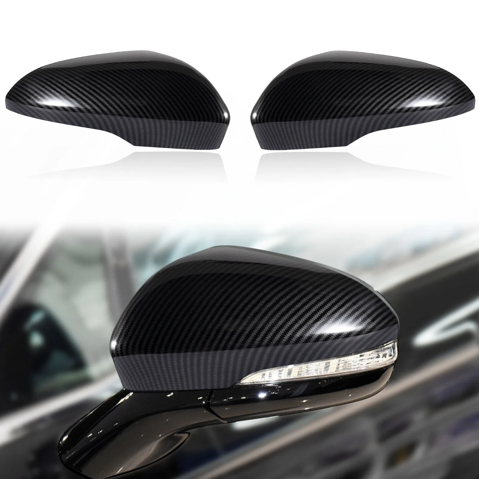

OLANGDA Carbon Fiber Pattern Door Rearview Mirror Cover Cap Housing Fit For Ford Fusion Accessories 2013 2014 2015 2016 2017 201