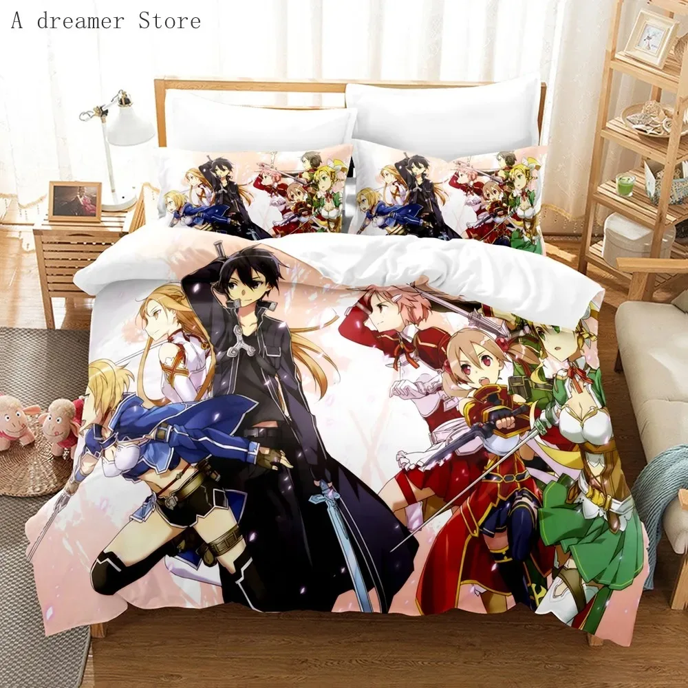 

Anime Sword Art Online Bedding Sets Home Textile Pillow Case 3D Bed Linen Duvet Covers Kids Gift Bed Set Home Decor Bedding