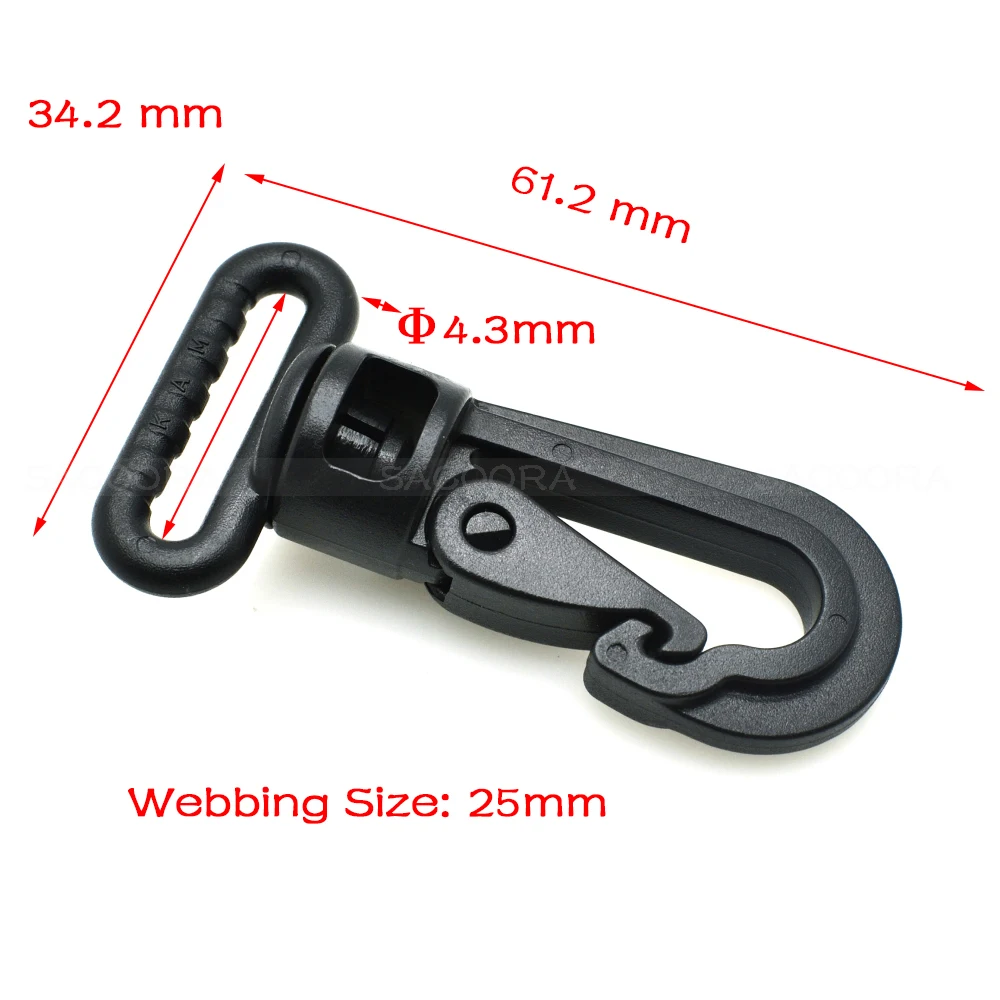 Heavy hook Olecranon hook Plastic Snap Hooks Rocker Style For Backpack Strap Paracord Lanyard Buckles Webbing 25mm 30mm 32mm 38m