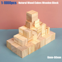 1-1000Pcs Wood Cubes 8/10/15/20/25/30/35/40-60mm for Diy Building Model Building Block Home Decor Art Supplie or Teaching Parts