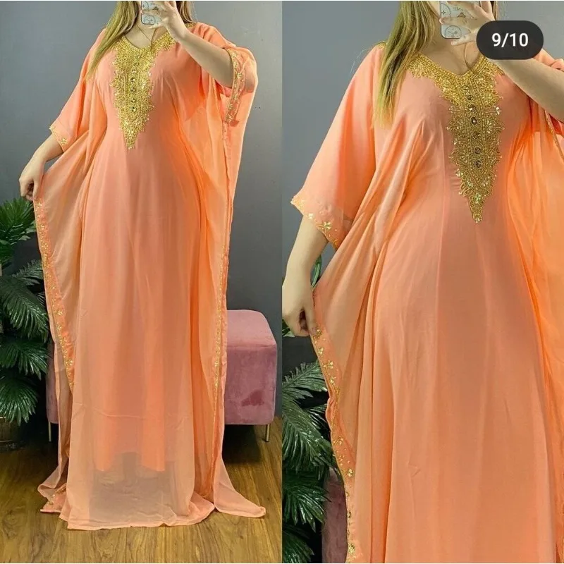 

Peach Kaftans Farasha Abaya Dress From Dubai Morocco Is A Very Fancy Long Dress