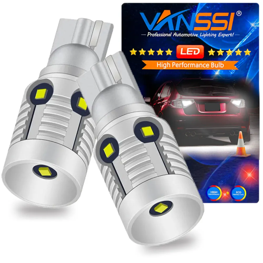 2 Pcs 6000K White W16W T15 912 921 LED Reverse Light Bulbs, 300% Brighter Canbus Error Free 906 904 922 Car Backup Lamp 12V