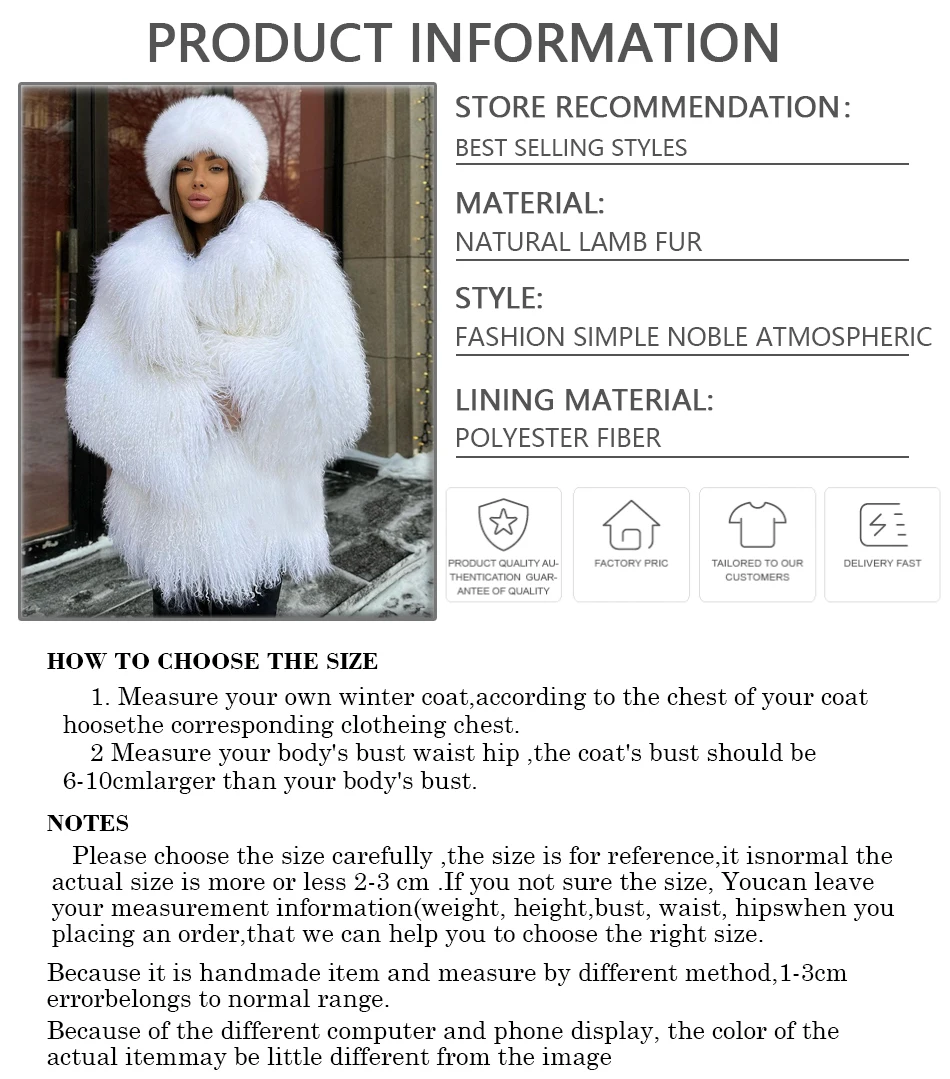 White Mongolian Fur Coat Women Lamb Coats Women Tibetan Lamb Jackets Real Mongolian Fur Jacket