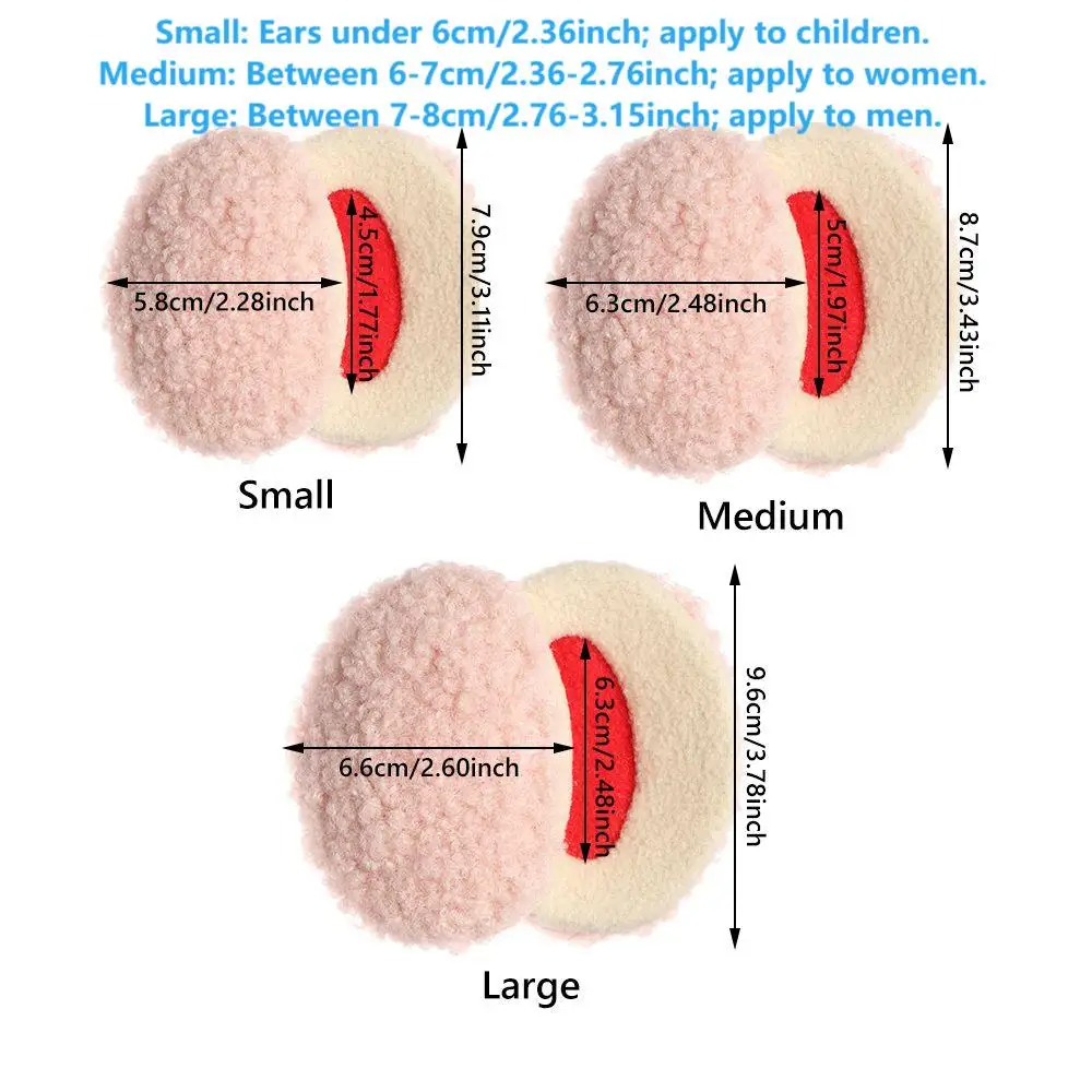 Orejeras sin banda para hombres y mujeres, cubierta de oreja de forro polar, calentadores de oreja gruesos suaves, protección a prueba de viento