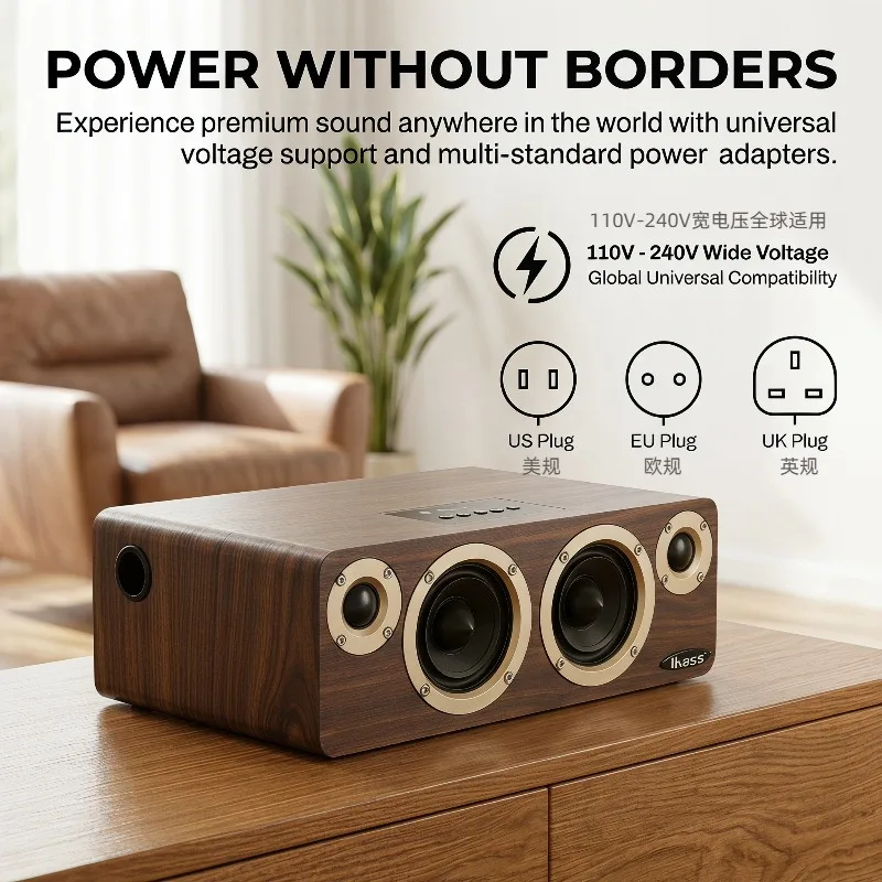 Wireless subwoofer desktop wooden bluetooth speaker