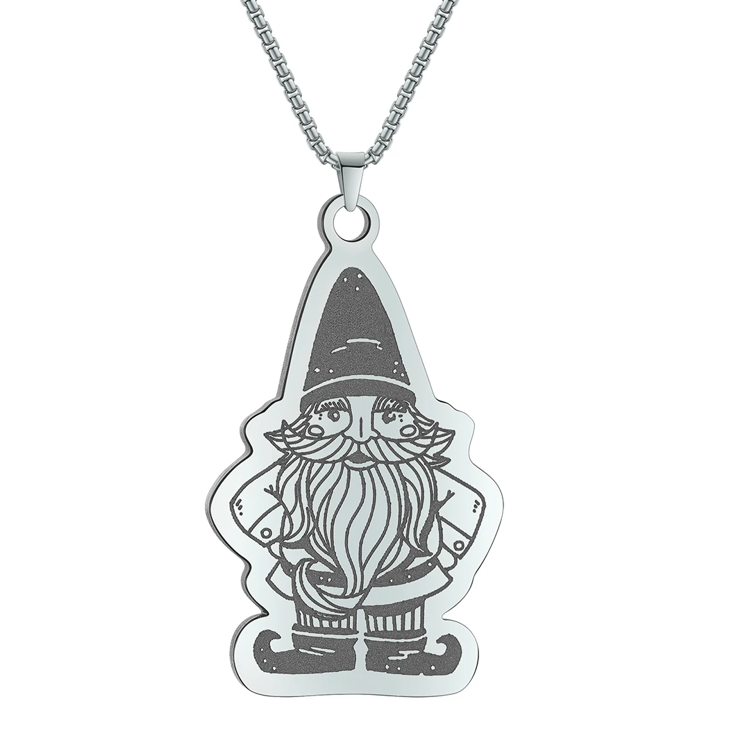 Kinitial Garden Gnome Clipart Pendant Necklace For Women Men Christmas Jewelry Accessories Neck Chain Necklace Birthday Gifts image 6