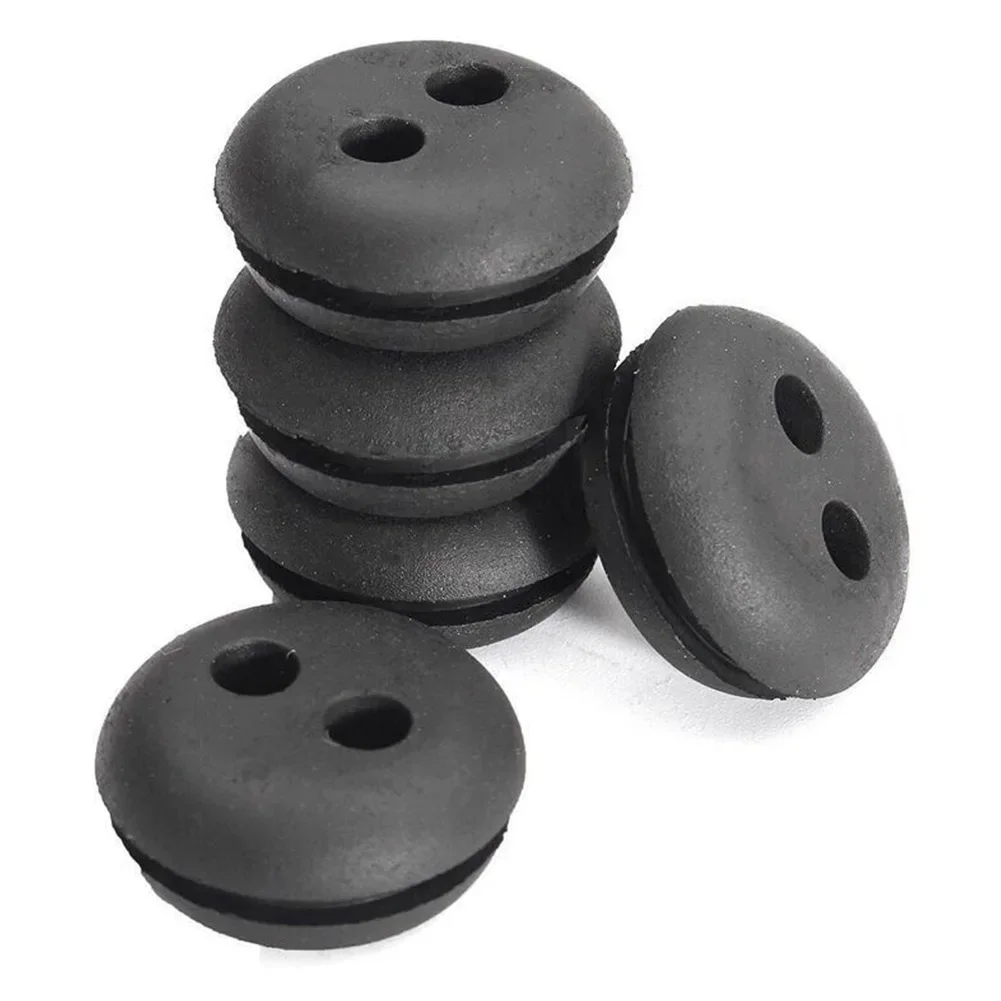 Rubber Rubber Grommets 2-Hole 5pcs Black Gardening Tools High Quality Rubber Fuel Gas Tank Line Rubber Grommets