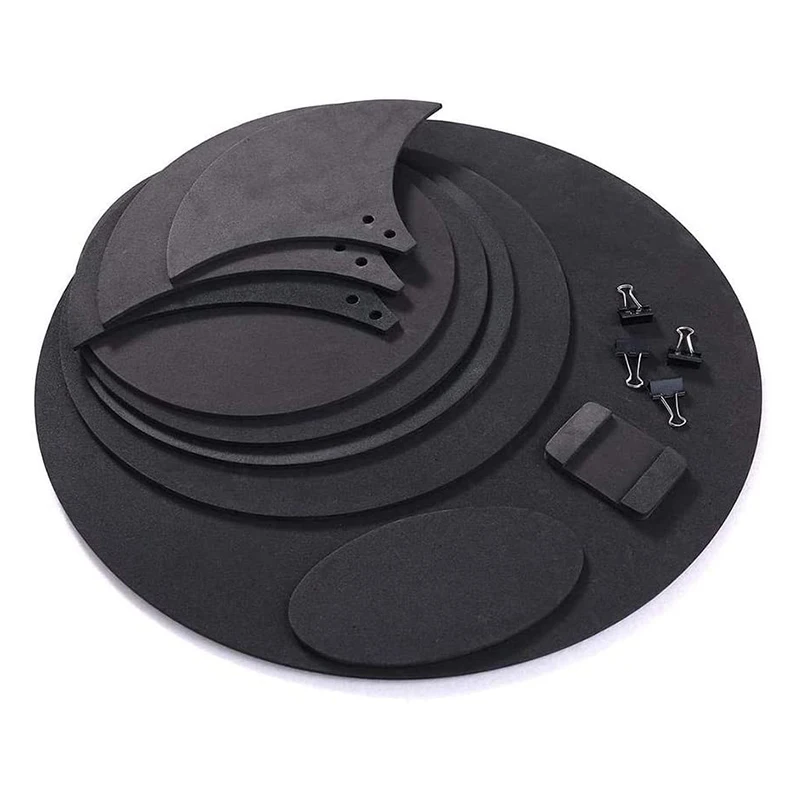 Cymbal Drum Mute Pads Drum Mute Pad Mat Fur Pad Sound Off Blocks Belt Mat For Drum Practice Dampener Pad Set Drum Silencer