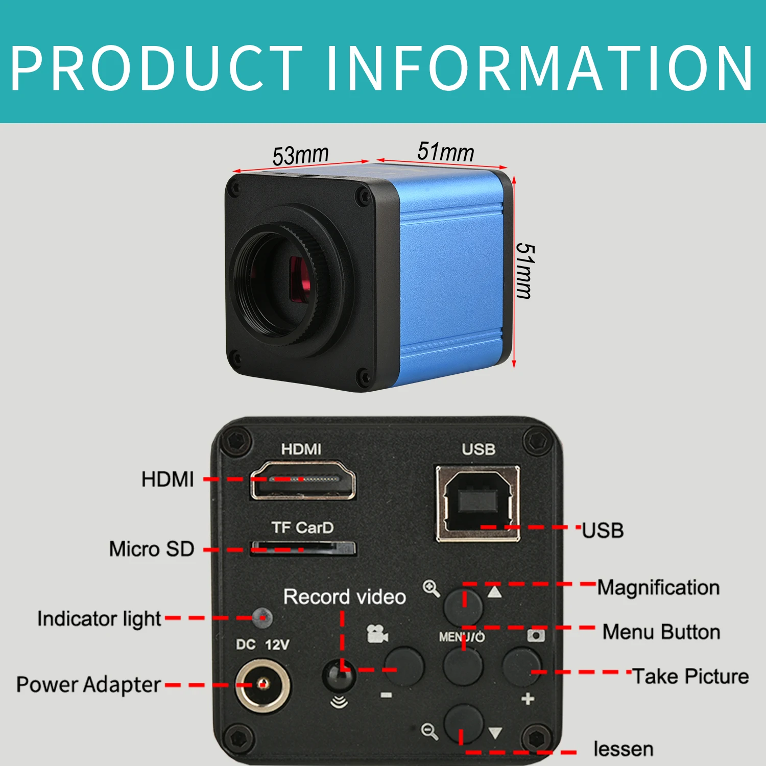 KOPPACE 4K HDMicroscope Industrial Camera 8 Million Pixels HDMI/USB Output