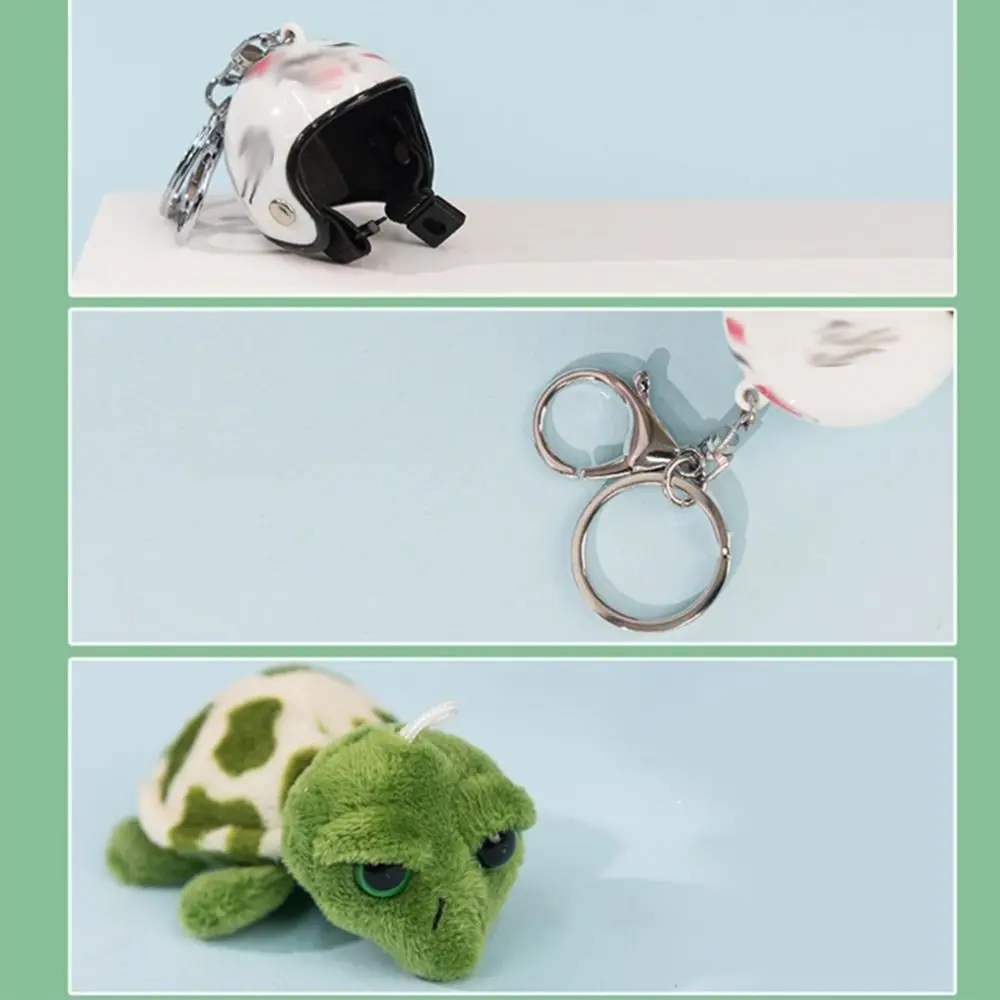 Porte-clés en peluche de tortue de mer pour femme, conception de dessin animé, style coréen, pendentif en coton, porte-clés pour casque