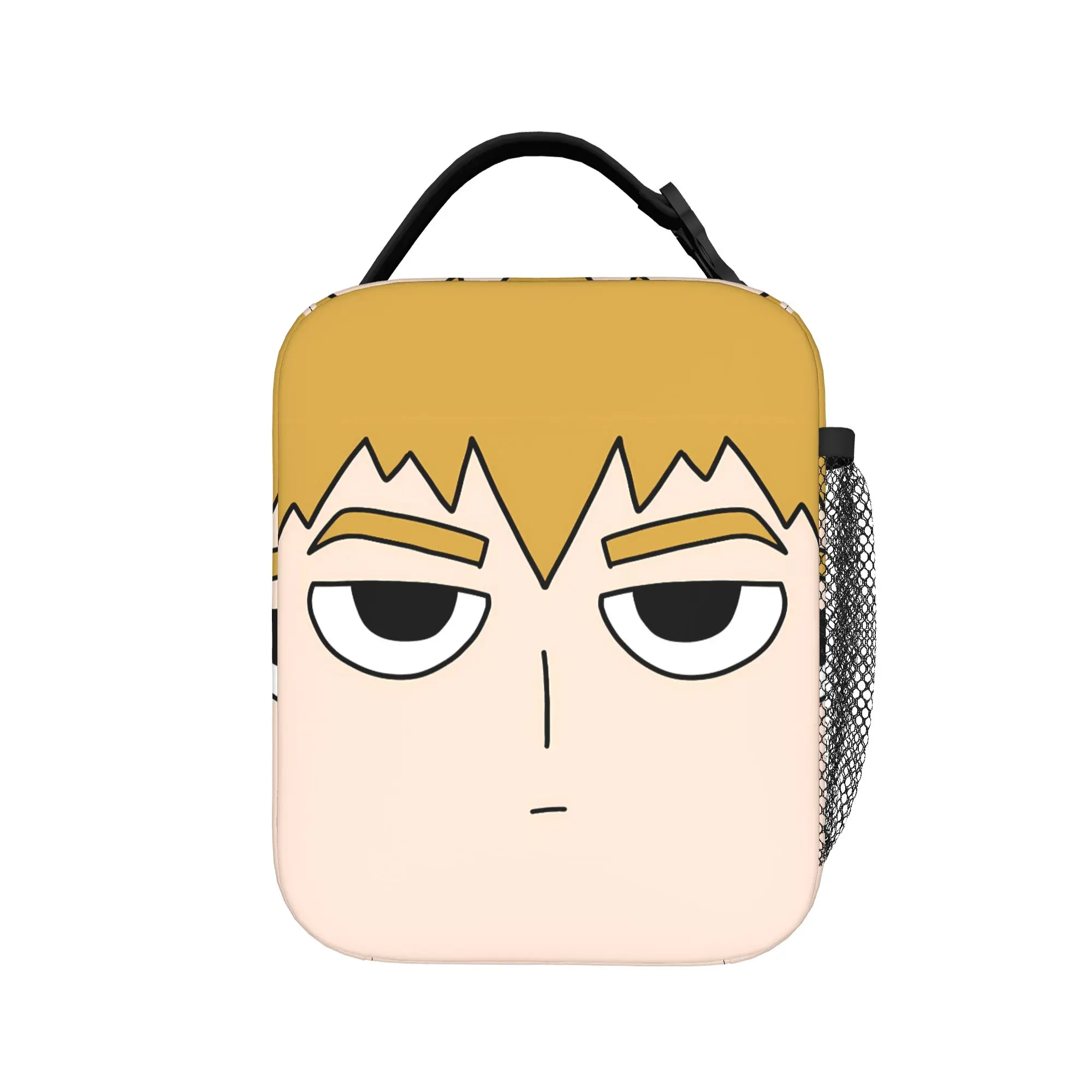MOB PSYCHO 100 Lunch Bag  Outdoor Picnic Lunch Box For Women Cute Graphic Tote Food Bags Oxford Portable Zipper Cooler Bag
