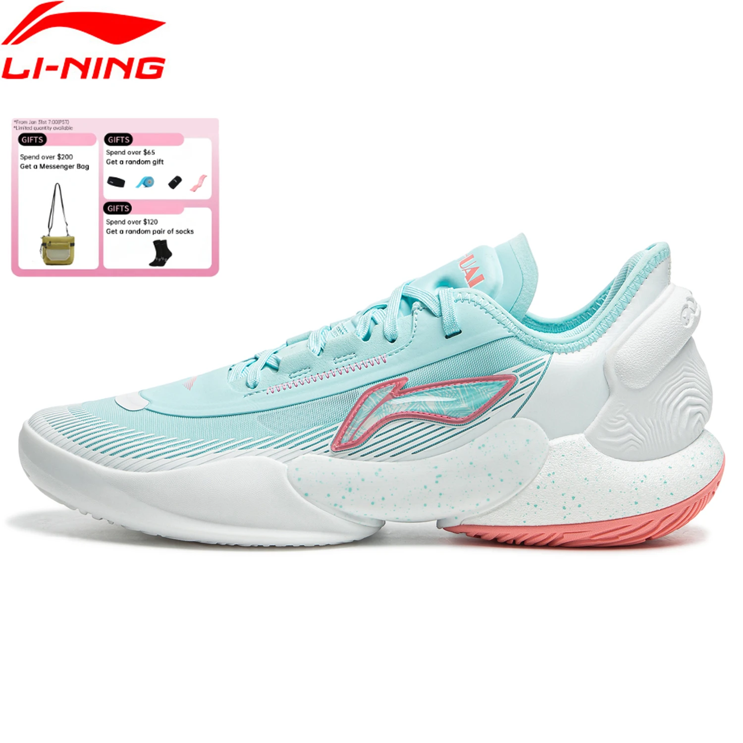

Мужские профессиональные баскетбольные кроссовки Li-Ning YUSHUAI 18 V2 с амортизацией BOOM и стабильной поддержкой, износостойкие кроссовки LiNing ABAU025
