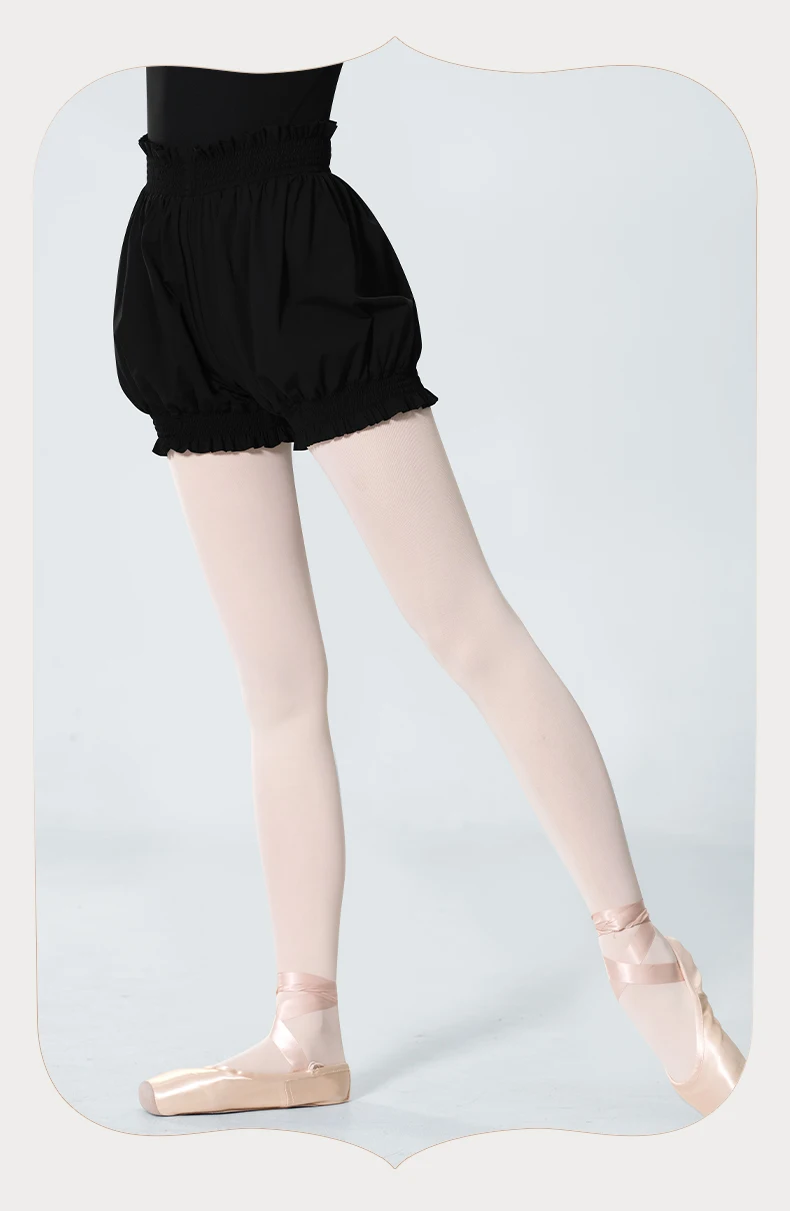 Ballett-Shorts für Damen, Pumphose, Blasenhose, hohe Taille, kurze Tanzhose für Erwachsene – Detail 9