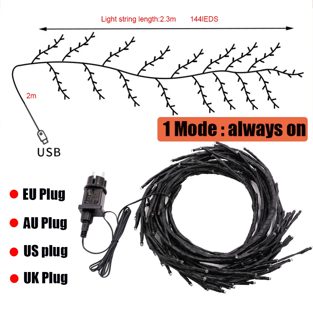 Светодиодная гирлянда из ротанга, с питанием от USB