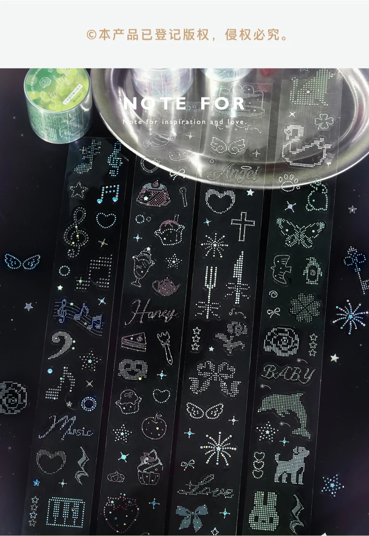 40mm * 3m Diamond Declaration Series Kawaii 3D Heißpräge-Stanzband DIY Tagebuch Scrapbook Ästhetische Schreibwaren – Detail 1