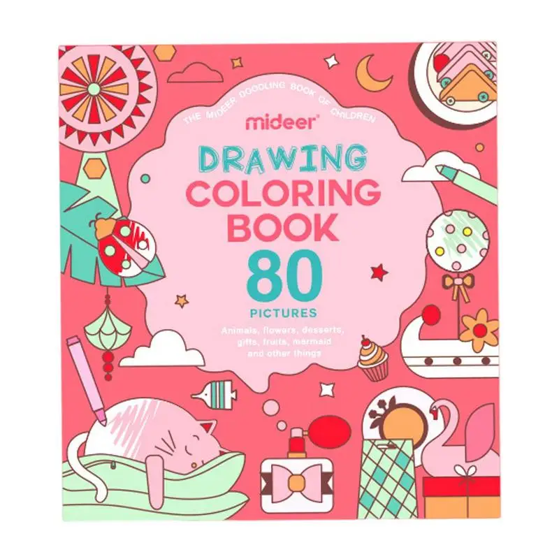 Coloring Activity Book Drawing Books Early Learning Geometric Educational Toys Drawing Practice Food-Grade Ink Art Craft Gift