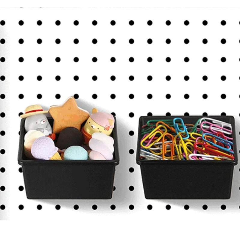 Practical Pegboard Storage Box Easy to Install Garage Workshop Basket with Hook Pegboard Screw Part Case