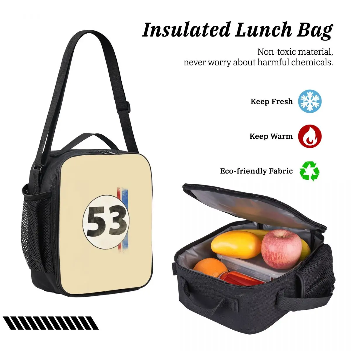 ハービー番号 53 バックパック学生男の子女の子ブックバッグスクールバッグラップトップショルダーバッグ 3ps 断熱ランチバッグ鉛筆ケース