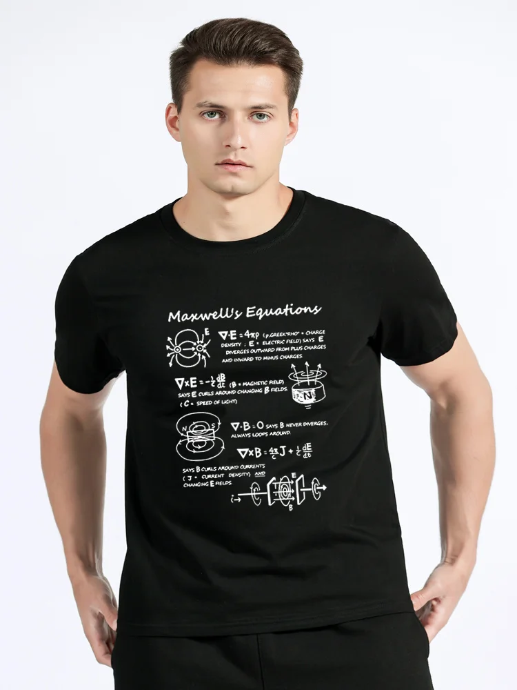 Funny Electromagnetic Physics Maxwell Equation Formula T Shirt Cotton Tshirt Birthday Gifts Summer Style T-shirt Men Clothing