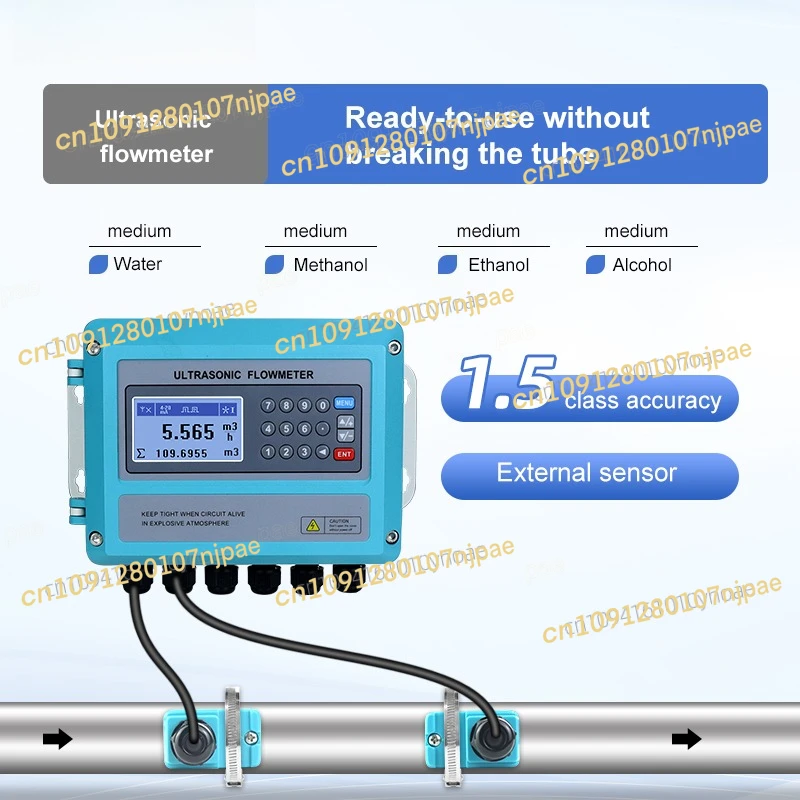 

4-20mA RS485 Signal Output Ultrasonic Water Liquid Flow Meter PVC Stainless Steel Pipe Module Wall-mounted flowmeter DN15