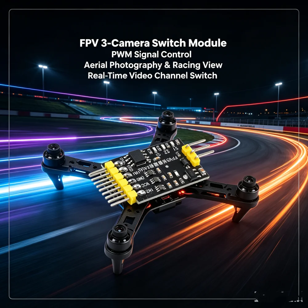 Dc5-12v 3-channel Video Switcher Module Fpv 3-camera Accurate Switching With Pwm Control Suitable For Crossing Drones
