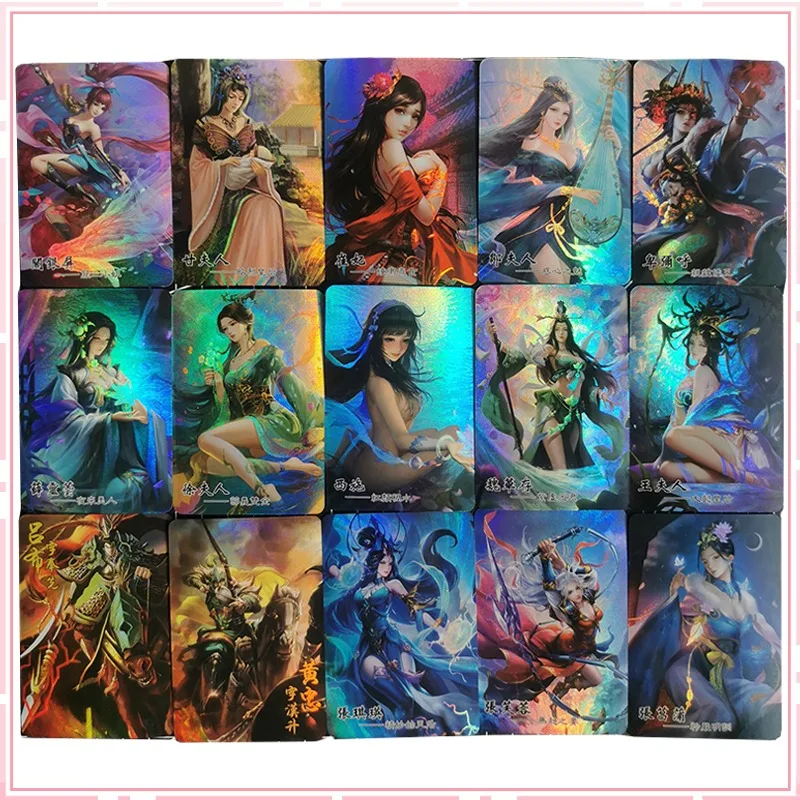 In Stock 15Pcs/set Romance of The Three Kingdoms Lvbu Himiko Wei Huacun Mrs Gan Zhang Qiying Xishi Game Collection Cards Toys