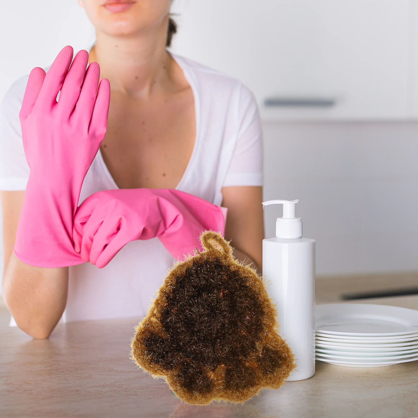 

2Pcs Dish Towels Kitchen Cartoon Dish Strong Scrub Pads for Kitchen Cleaning Scrub Pad