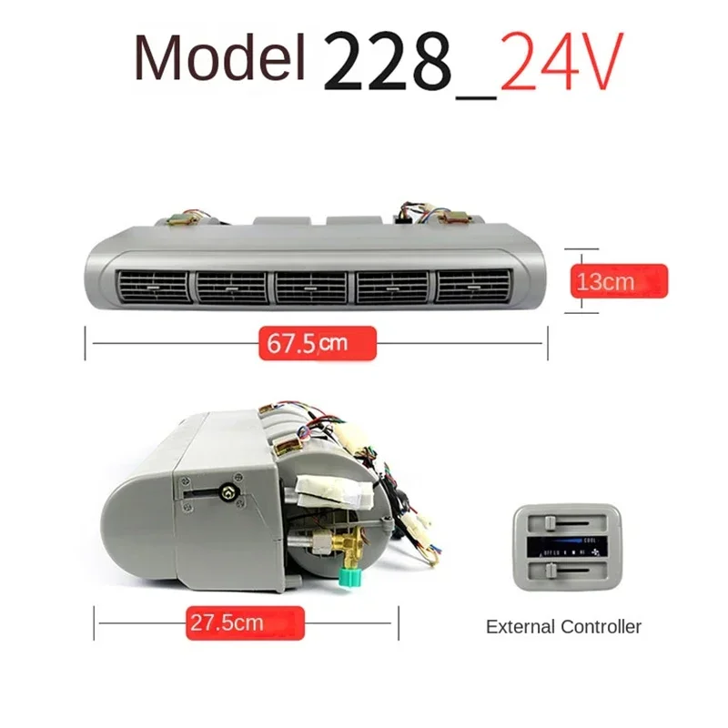 Evaporador de ar condicionado automotivo geral 12v/24v, acessórios de modificação de refrigeração a bordo para carro, rv, ônibus escolar, van