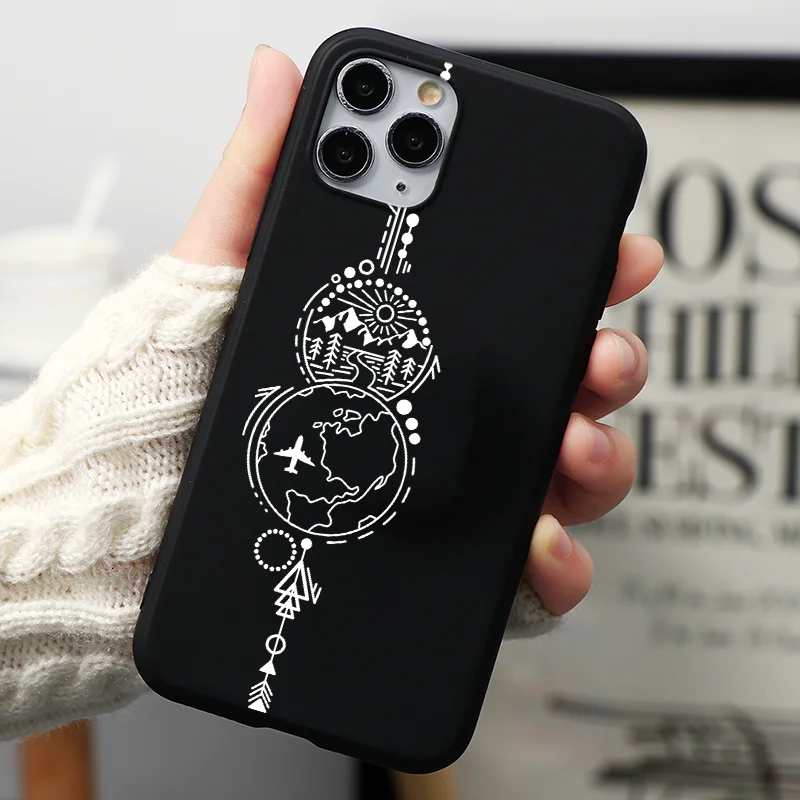 For iPhone 13 15 16 Pro Case World Map Travel Couple Cover For iPhone 14 12 11 Pro Xs Max Mini X XR 8 7 Plus SE Paired Fundas
