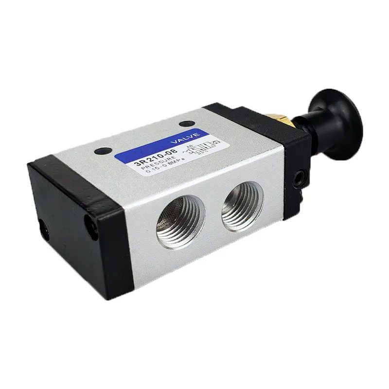 1 قطعة دليل اليد سحب دفع الملف اللولبي صمام 3 ميناء 2 موقف ثقب العادم G1/4 "تدفق الهواء الموضوع هوائي الألومنيوم اليد العودة