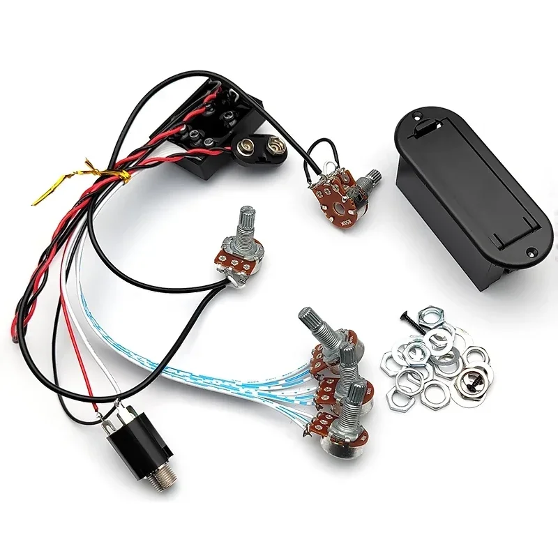 Best Offer Pre-wired 3 Band Active Bass Circuit Active EQ Equalizer Electric Bass Preamp Circuit