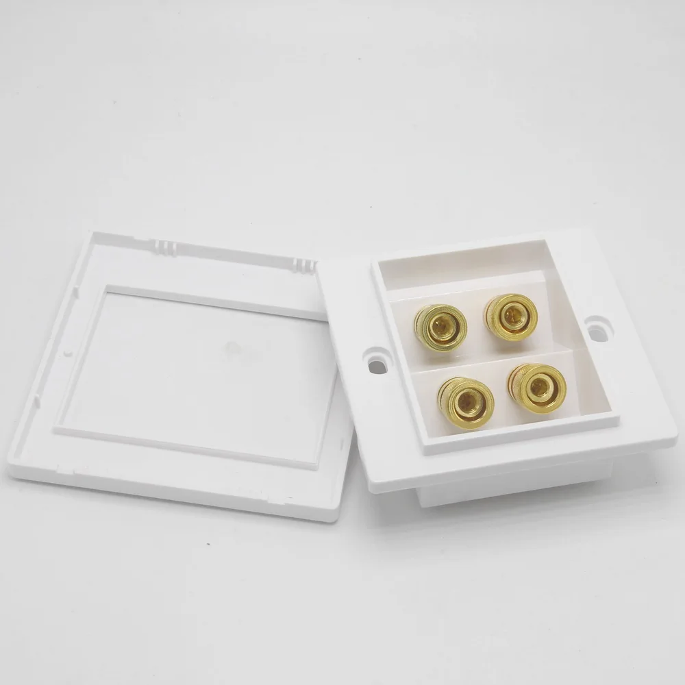 4 Position 4mm Banana Socket Speaker Panel Box Audio Panel Socket gold plated terminal Outlet 86 Size