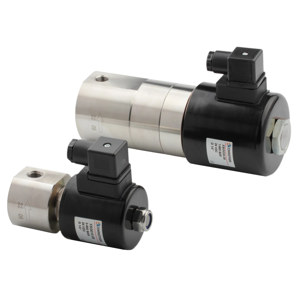 XSG-Válvula Solenoide de súper alta presión de acción directa, acero inoxidable, 500 bar