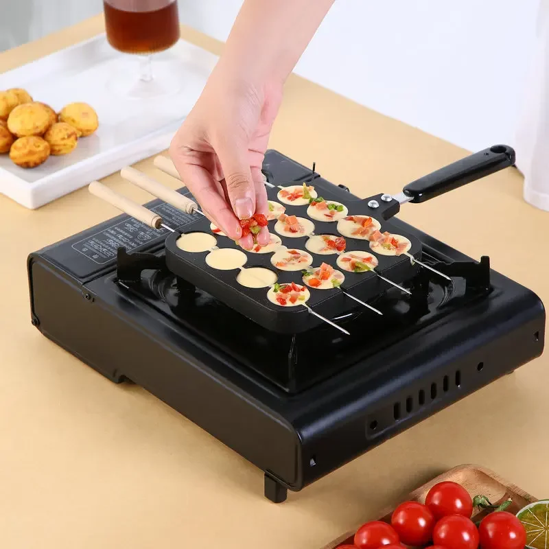 16Holes Octopus Balls Maker Non-Stick Takoyaki Baking Pan Octopu Maruko Mold Grill Plate Household Takoyaki Machine Kitchen Tool