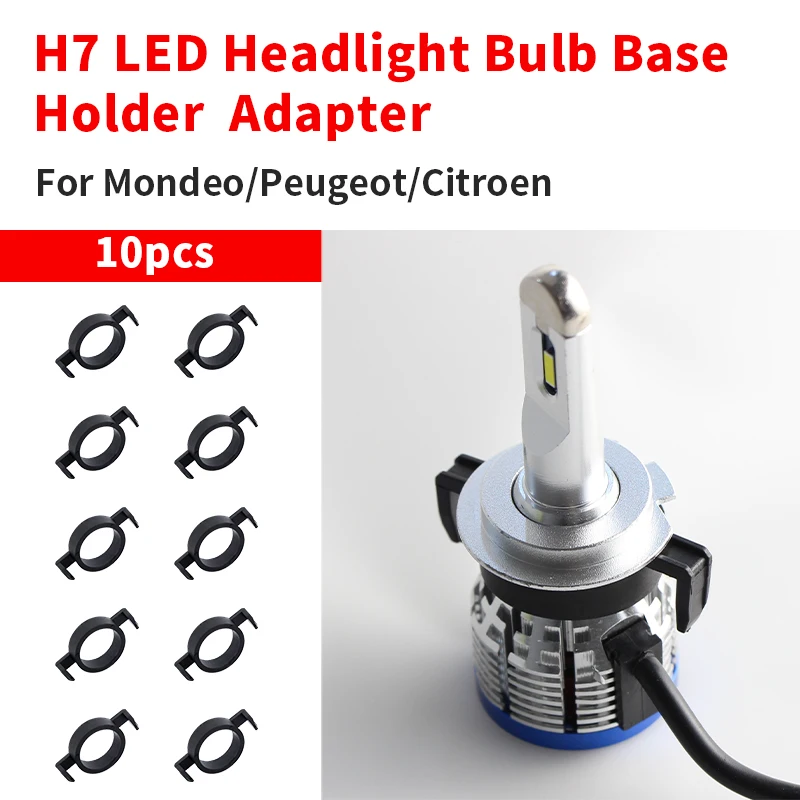 10PCS H7 Car Led Headlight Base Replacement Holder Adapter Retainer Cover For Ford New Mondeo Peugeot 508 2008 3008 4008 Citroen