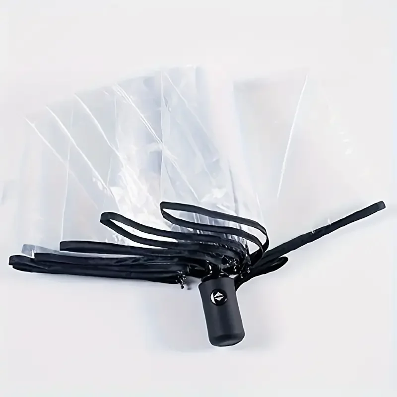 1pc-Transparent Umbrella Folding Automatic Open and Close Umbrella Mori Three-Fold Student Sunny Umbrella