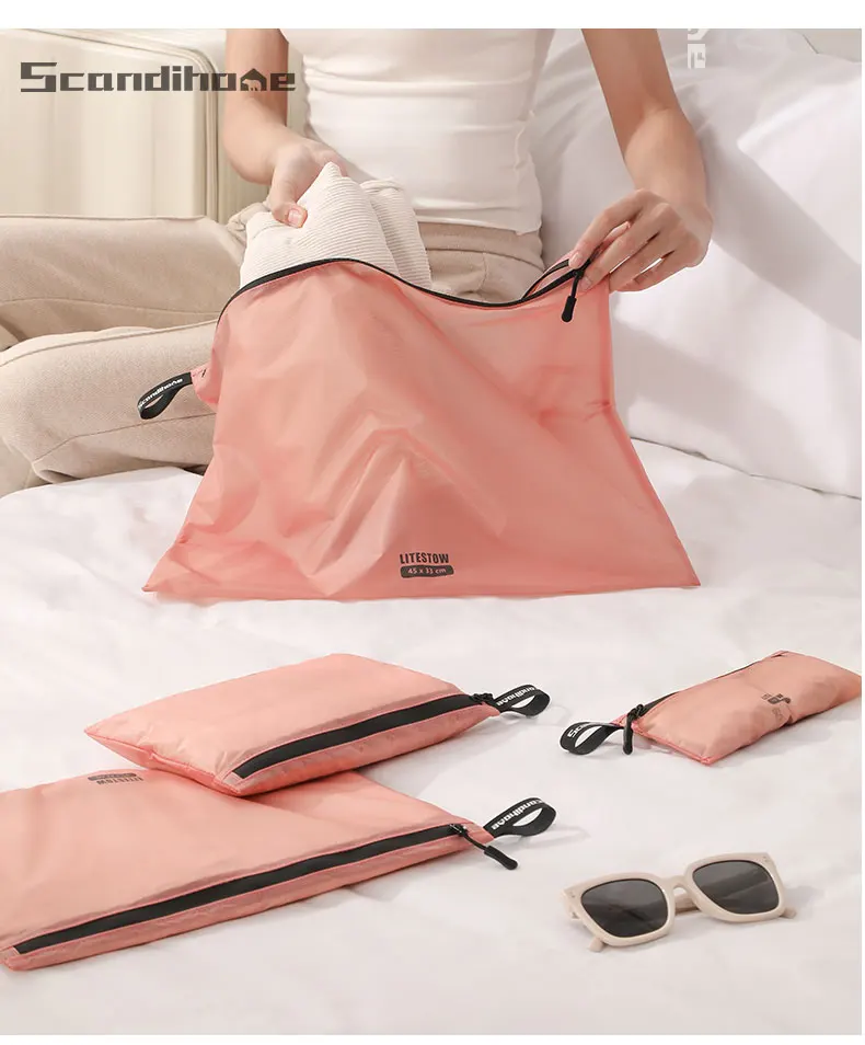Wasserdichte Reise-Aufbewahrungsbeutel-Set, leichte Nylon-Verpackungswürfel, Beutel, Gepäck-Organizer, Kleidung, Kulturbeutel, Make-up-Tasche – Detail 11