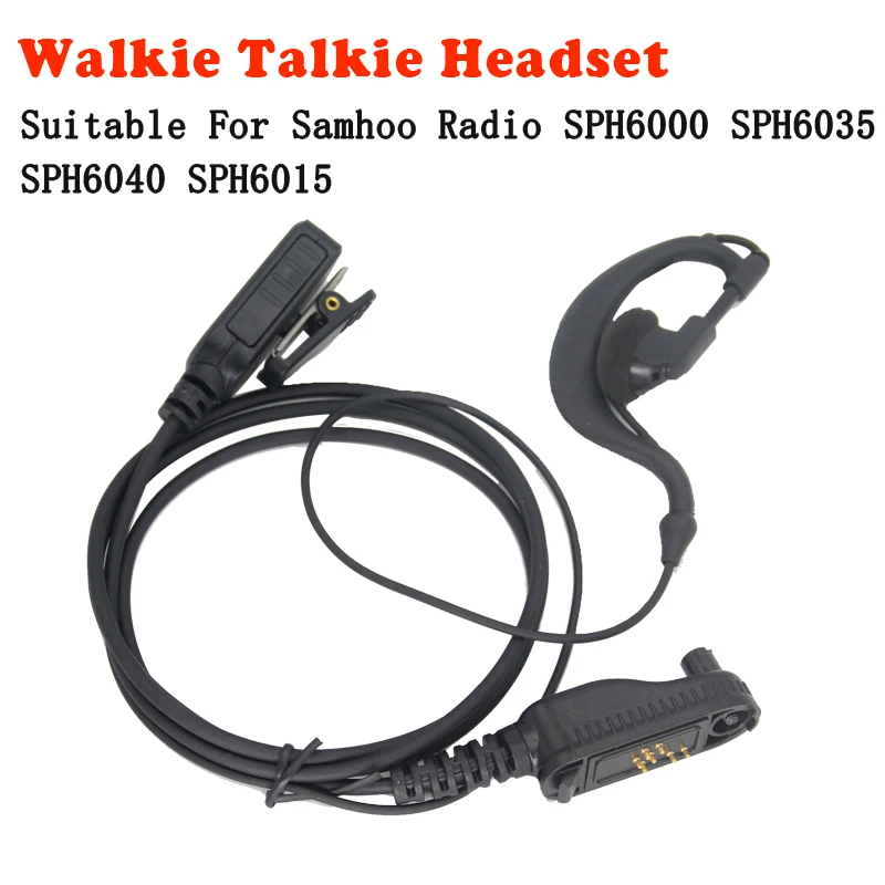 In-Ear G-Form Headset mit Mikrofon und PTT, geeignet für SamHoo Walkie-Talkie-Ohrhörer SPH6000 SPH6035 SPH6040 SPH6015 Funkkopfhörer