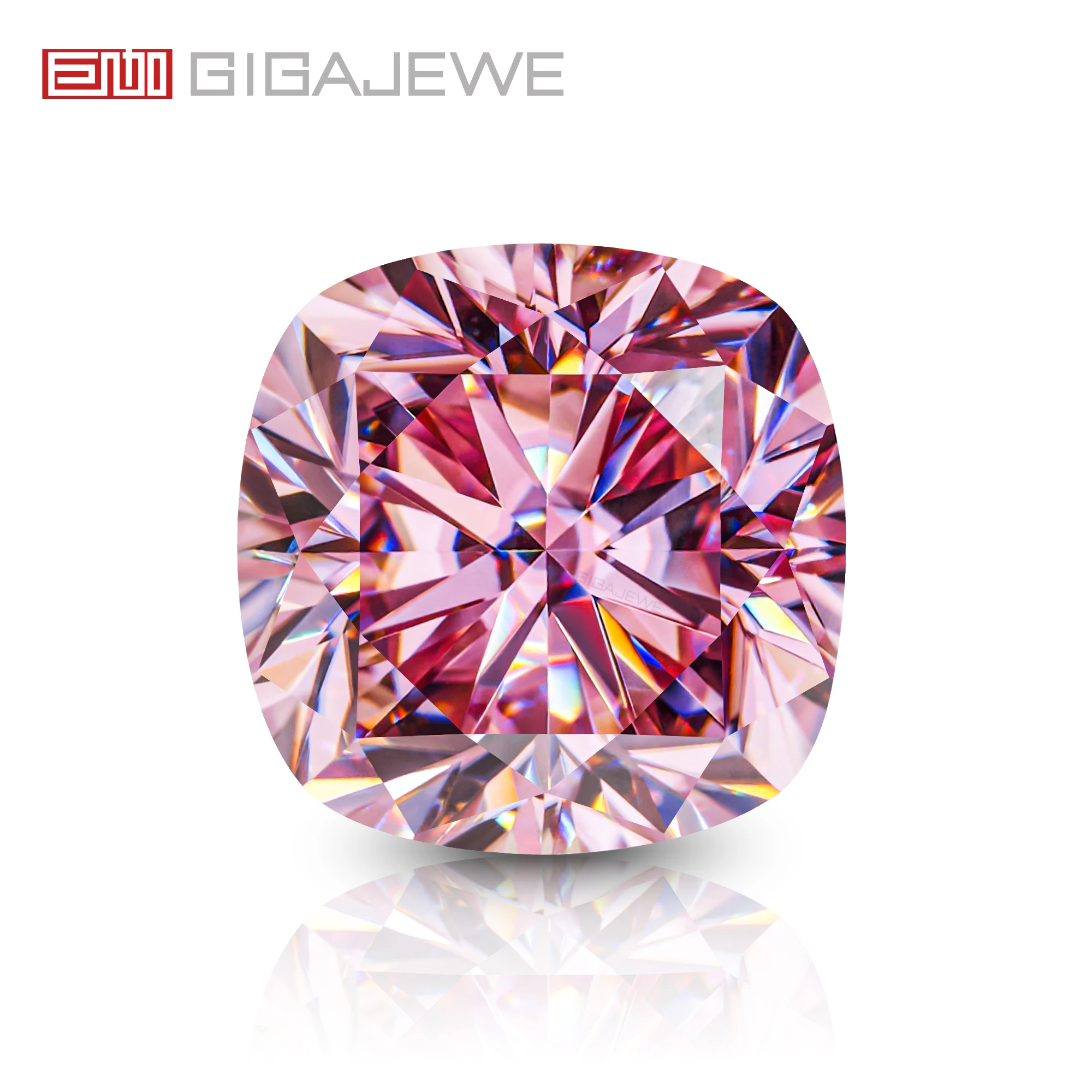 GIGAJEWE Moissanite Sakura Pink Color Cushion Cut FL-VVS1 PFL-remium Gems Loose Diamond Test Passed Gemstone For Jewelry Making