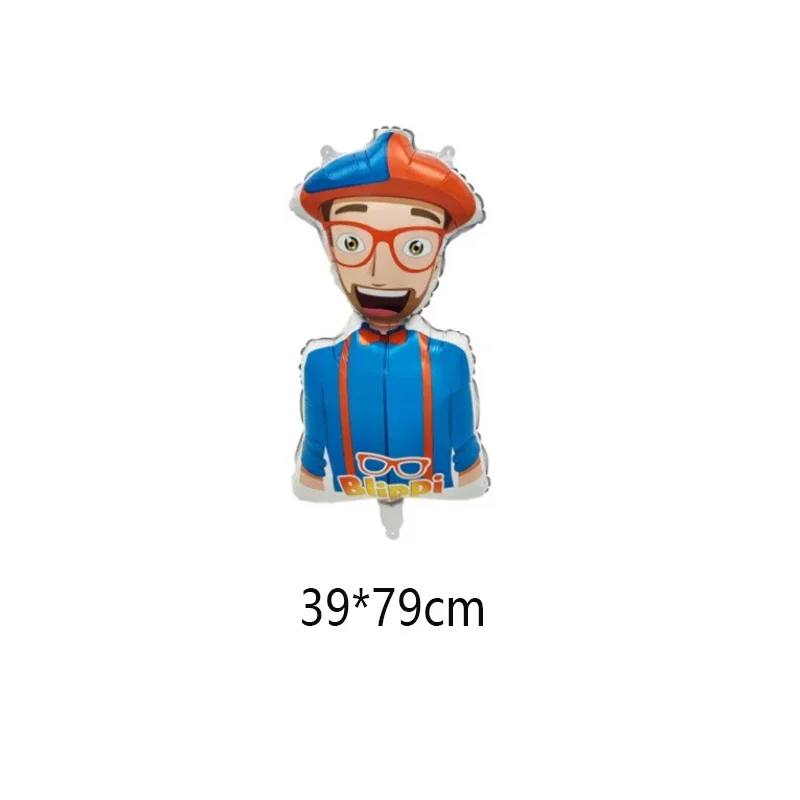 10PCS Blippi Themed Birthday Balloons, English Teacher Blippi Birthday Background Painting Suitable For Baby Showers, Birthday