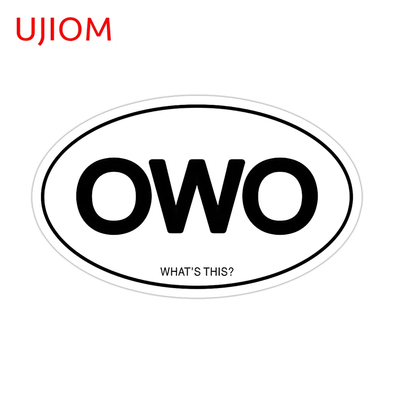 UJIOM OWO What's This Wall Sticker Beautiful Anime Design Artistic Computer Cooler Decal Scratch Proof PVC Wallpapers Decor