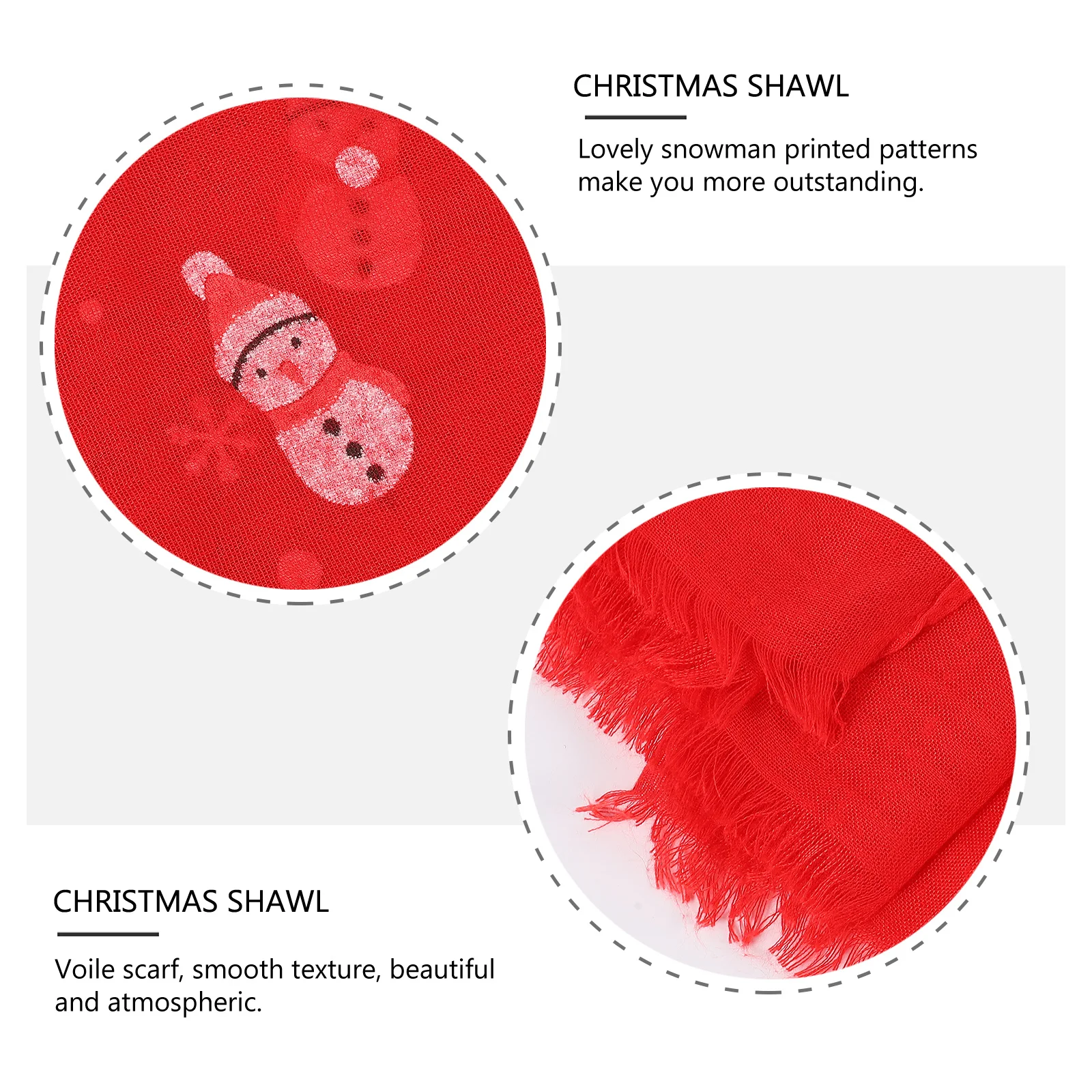 

Elegant Christmas Snowman Printed Scarf Long Voile Shawl Women Festival Gift Stylish Neckerchief Snowman Printed Scarf