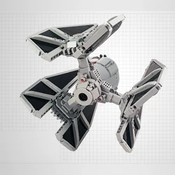 Spaceship TIE Interceptor Defender Combat Building Block Model Kit MOC Imperial Battle Fighter Craft Brick Toy Kid Birthday Gift