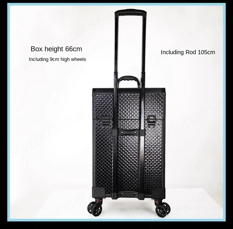 Makeup Artist Special Trolley Case Toolbox Professional Cosmetic Rolling Luggage Nail Out Beauty Suitcases on Wheels Embroidery