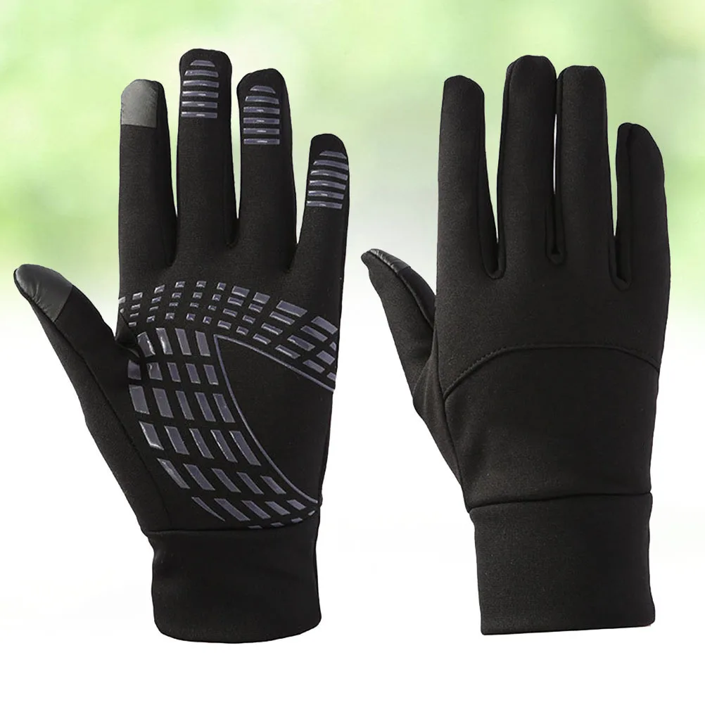 

1 Pair Waterproof Touch Screen Gloves Windproof Thermal For Cycling Hiking Running Climbing Black Outdoor Sports Winter Warm