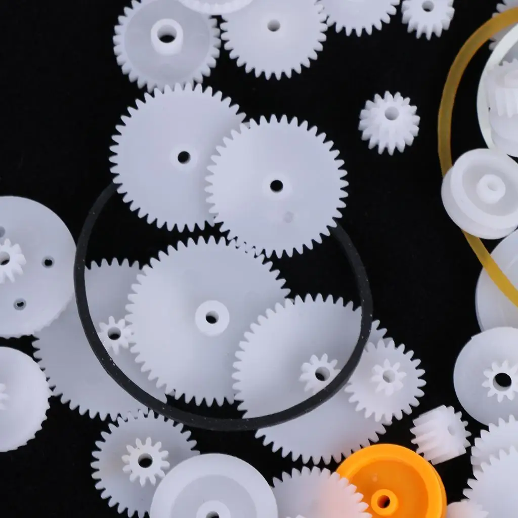 Juego de Engranajes de Plástico DIY con Bandas Elásticas para Máquina de Modelo de Robot Educativo