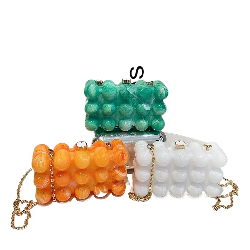 

Marble Wave Shell Box Small Square Bag Banquet Mobile Phone Bag Hand Crossbody Bag